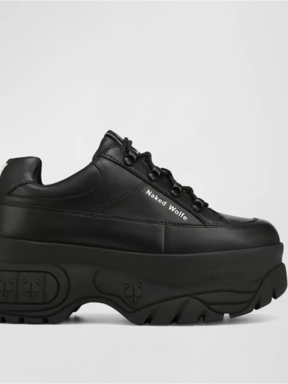 Naked Wolfe Black Leather Elevated Platform Sneaker - Picture 6 of 8